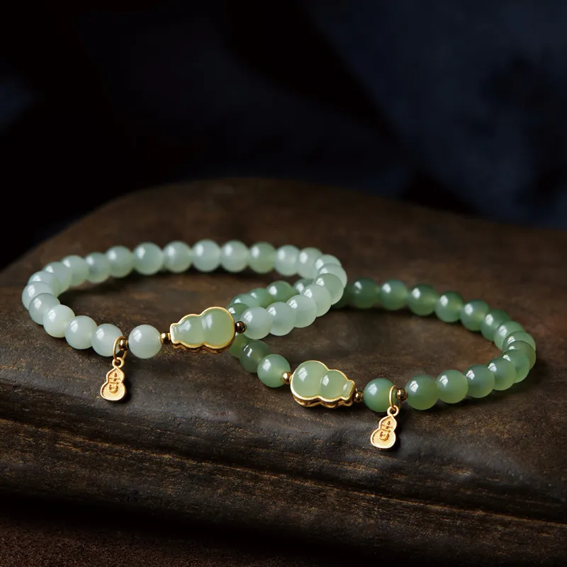 Yi Mingju Hetian Jade Bracelets Women's Pale Greenish White Jade-2