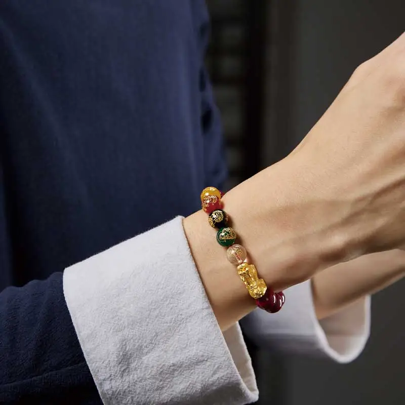 Yi Mingju Reconstructed Cinnabar Bracelets Unisex-3