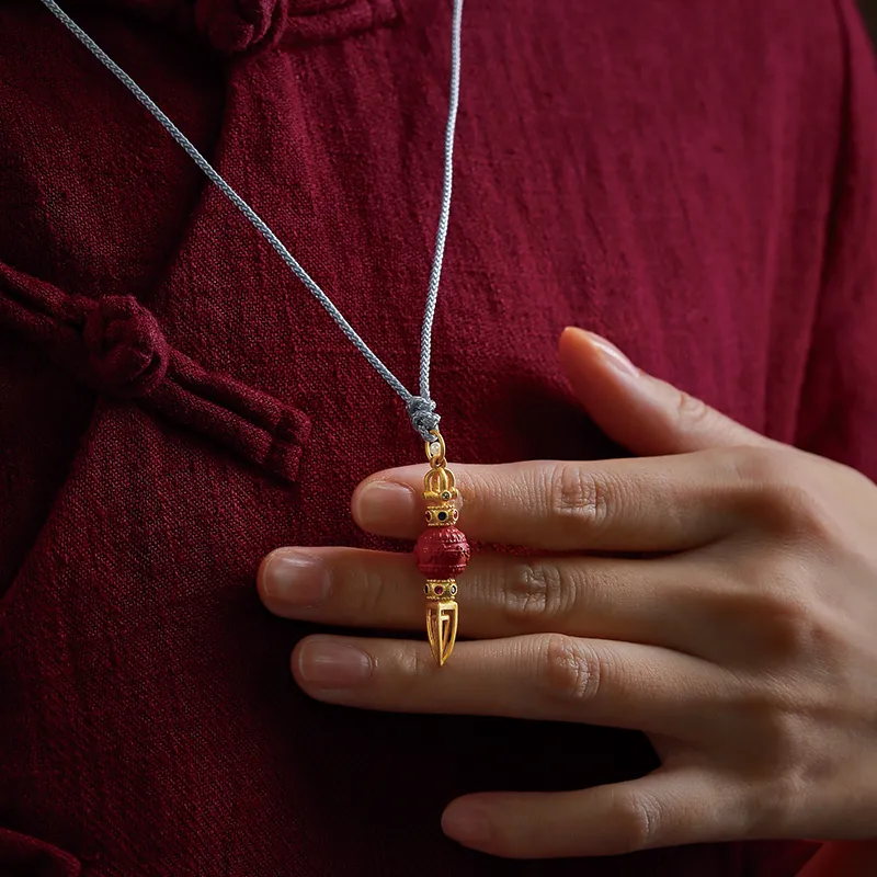 Yi Mingju Reconstructed Cinnabar Pendants Unisex-2