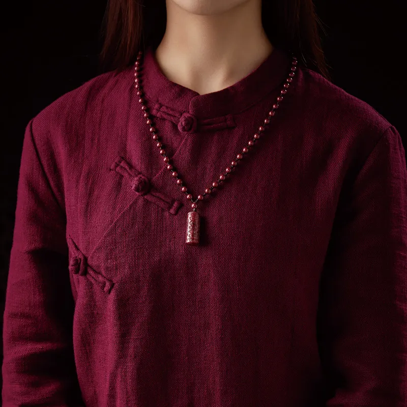 Yi Mingju Cinnabar Jade Pendants Unisex-1