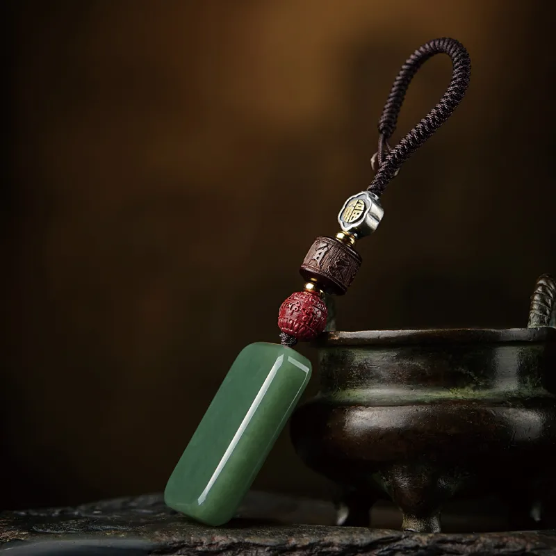 Yi Mingju Pendants Green Jade Unisex-4