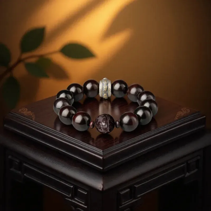 Yi Mingju Red Sandalwood Bracelets Unisex-8