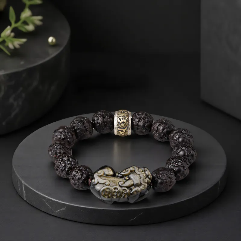Yi Mingju Small Leaf Red Sandalwood Bracelets Unisex-4