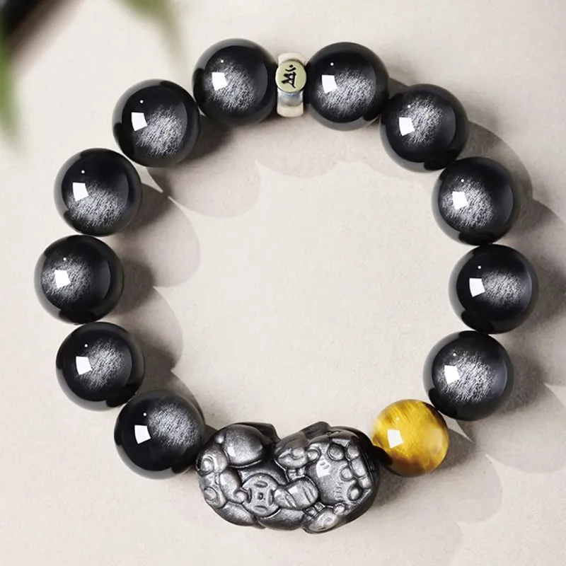Yi Mingju Obsidian Bracelets Men's-14
