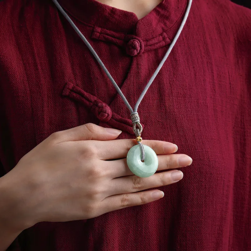 Yi Mingju Ice Type Jadeite Pendants Unisex-3