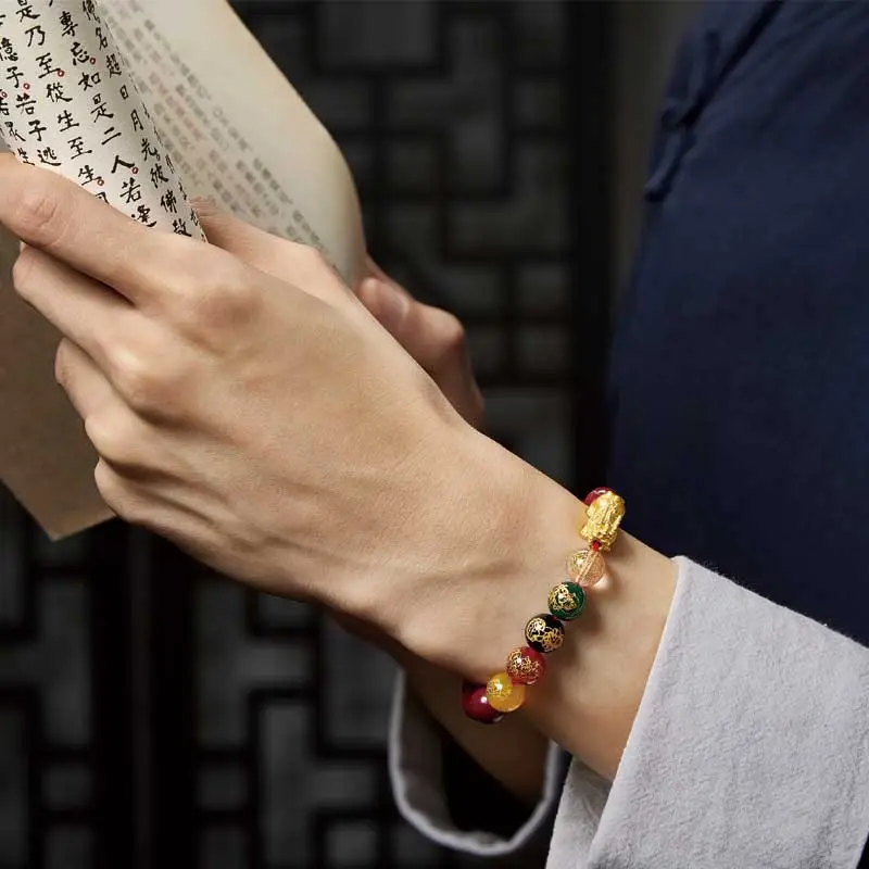 Yi Mingju Reconstructed Cinnabar Bracelets Unisex-5