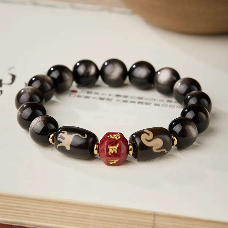 Yi Mingju Obsidian Bracelets Unisex-2