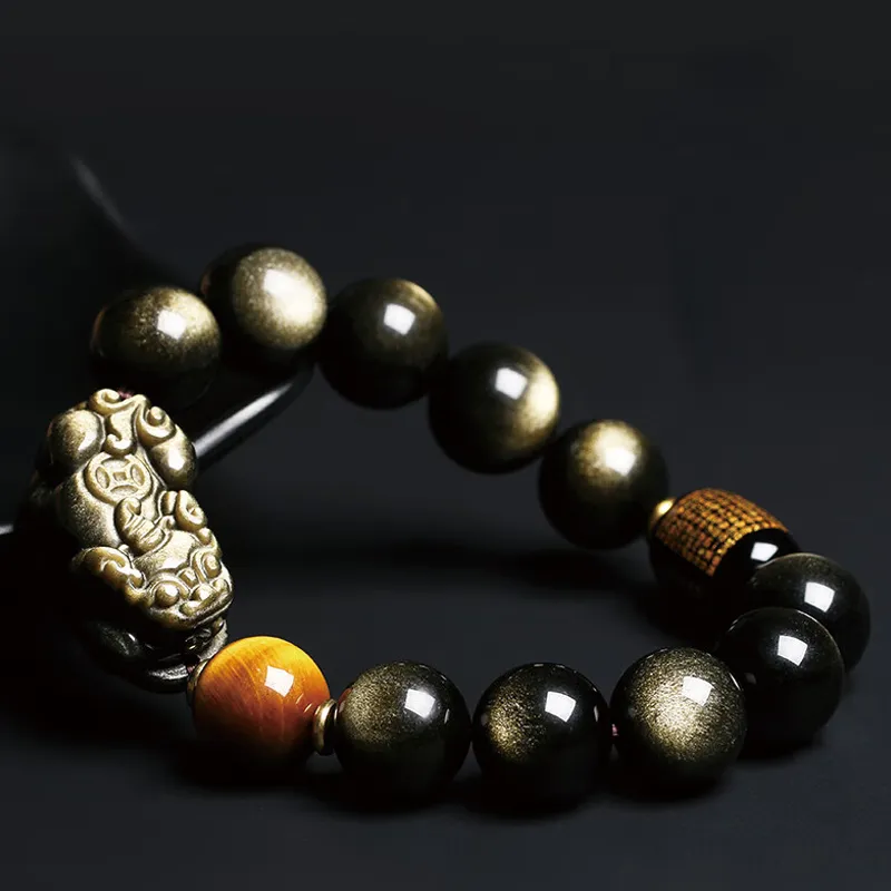 Yi Mingju Obsidian Jade Bracelets Men's-2