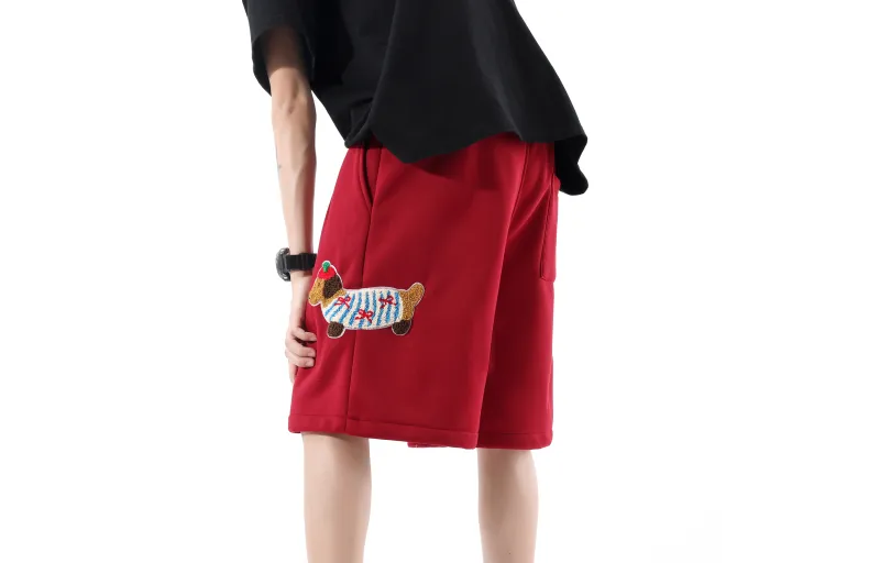 BENATRY Casual Shorts Unisex Burgundy-1
