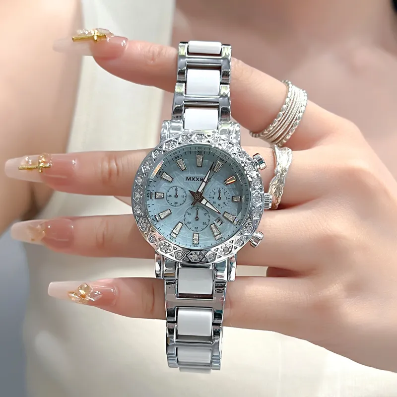 MXXSEE Automatic Mechanical Movement Steel Strap Watch Unisex White Dial-6