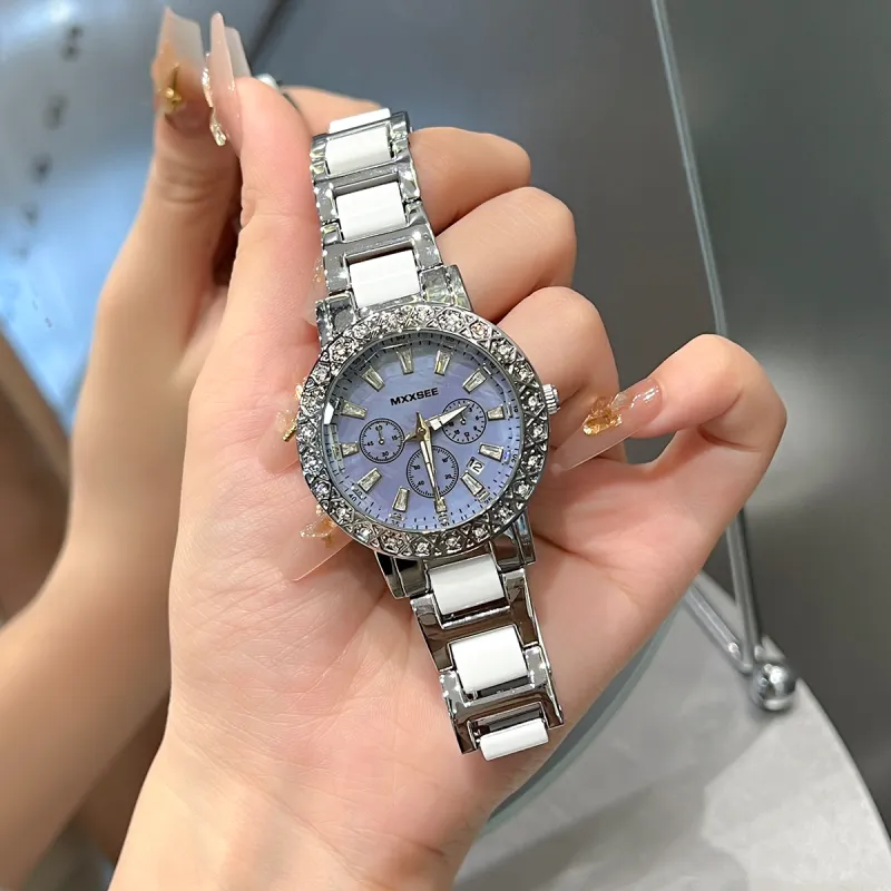 MXXSEE Automatic Mechanical Movement Steel Strap Watch Unisex White Dial-60