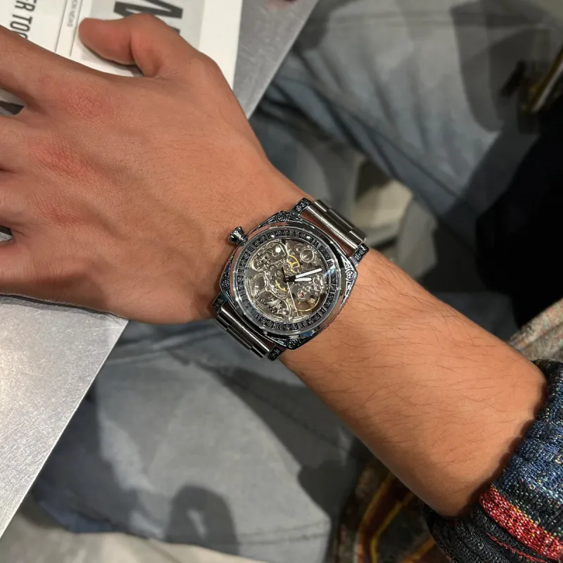 MXXSEE Automatic Mechanical Movement Stainless Steel Watchband Watch Men's Watches White Dial-5