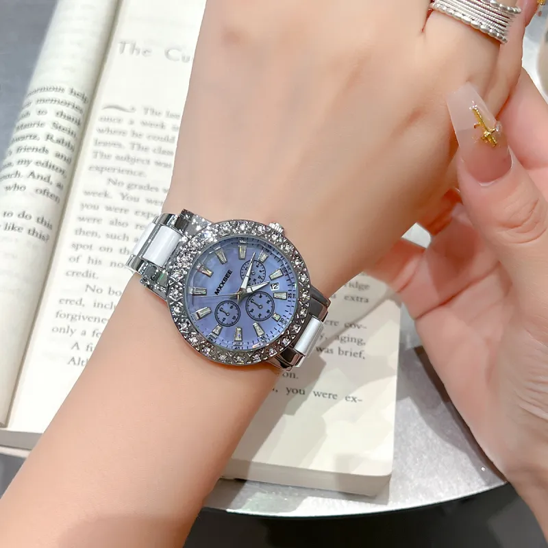 MXXSEE Automatic Mechanical Movement Steel Strap Watch Unisex White Dial-73