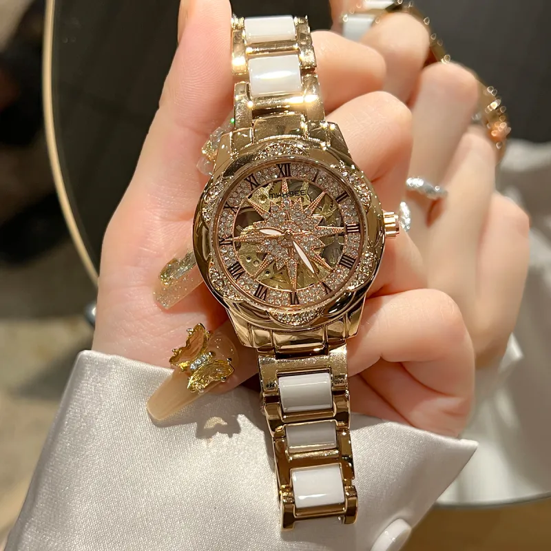 MXXSEE Automatic Mechanical Movement Steel Strap Watch Unisex Cut Out Dial-21