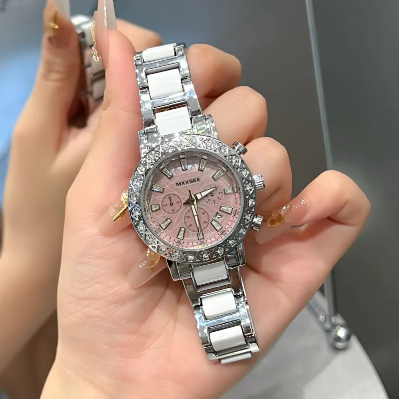 MXXSEE Automatic Mechanical Movement Steel Strap Watch Unisex White Dial-14