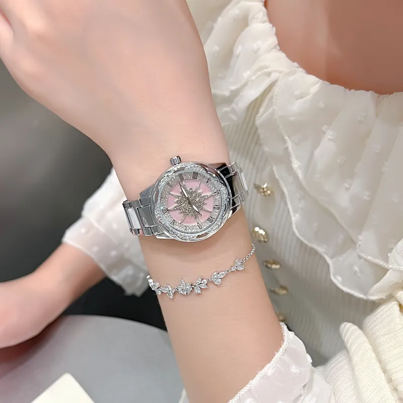 MXXSEE Automatic Mechanical Movement Stainless Steel Watchband Watch Unisex Cut Out Dial-6