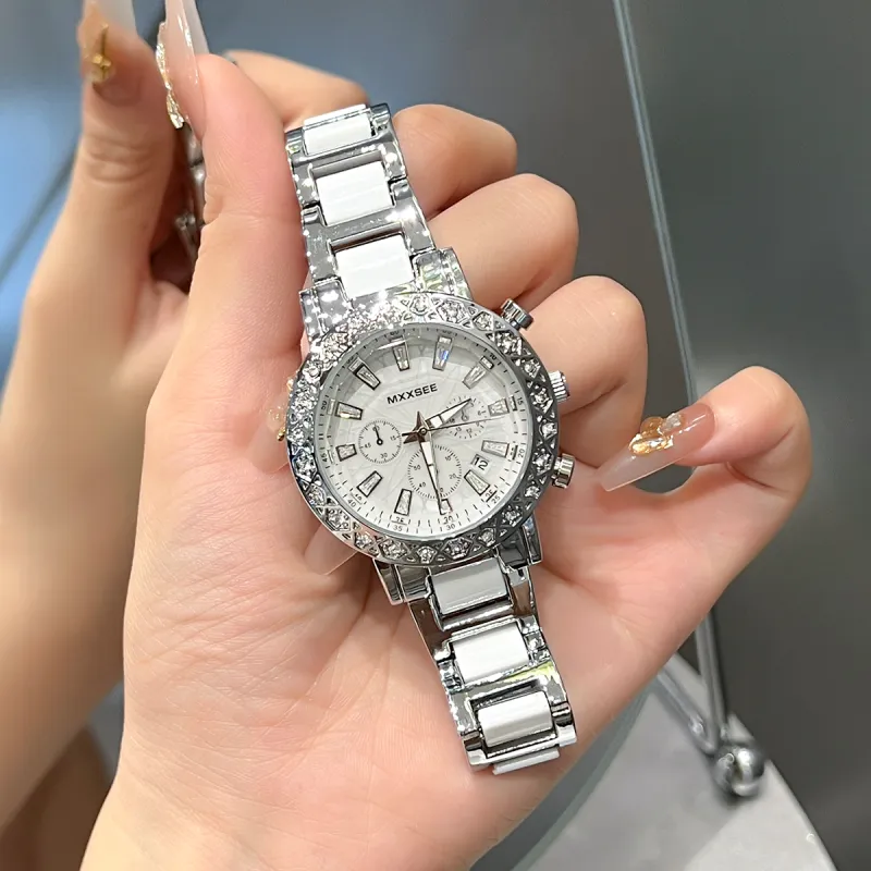 MXXSEE Automatic Mechanical Movement Steel Strap Watch Unisex White Dial-79