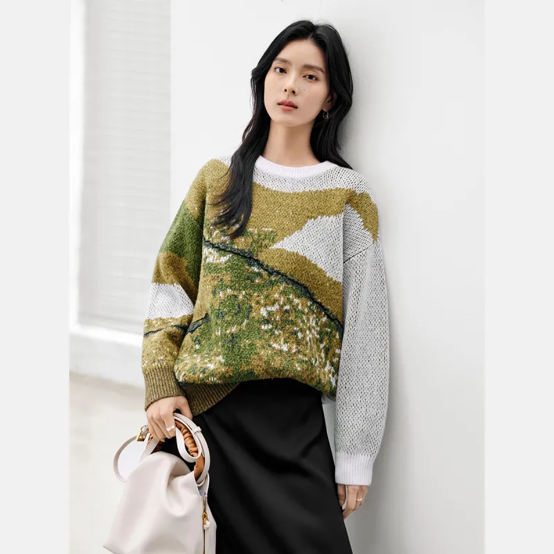 DIALOGUE Sweaters Women's Light Grass Green-4