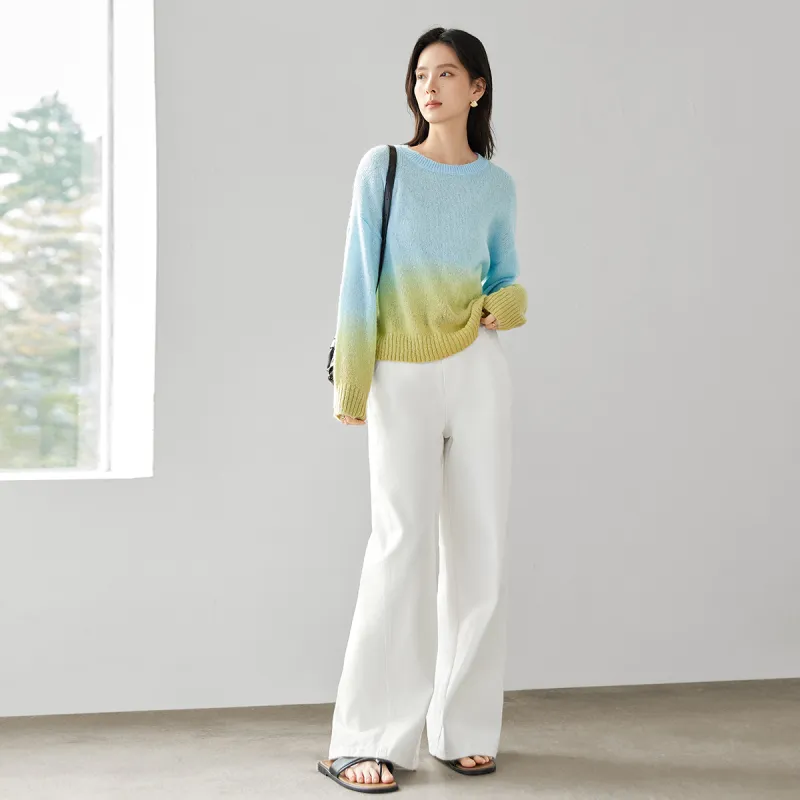 DIALOGUE Sweater Women's Blue Green Gradient-2