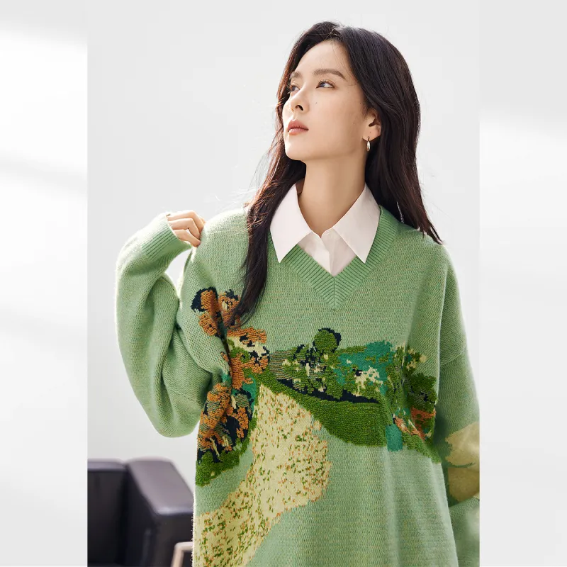DIALOGUE Sweaters Women's Light Grass Green-3