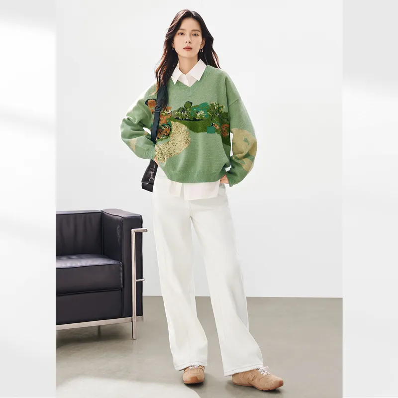 DIALOGUE Sweaters Women's Light Grass Green-2