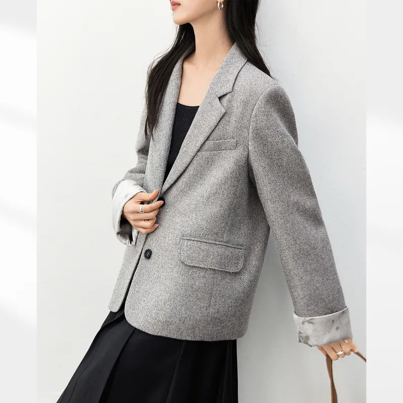 DIALOGUE Business Suit Women's Magenta Gray-4