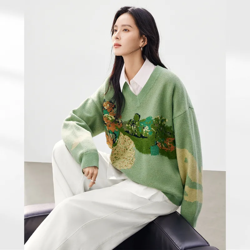 DIALOGUE Sweaters Women's Light Grass Green-5