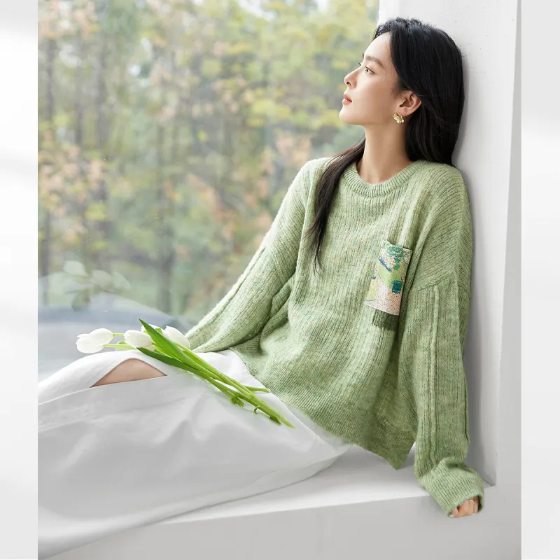 DIALOGUE Sweaters Women's Light Grass Green-2