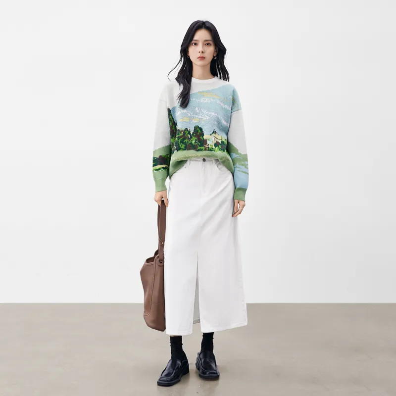 DIALOGUE Sweaters Women's Light Floral Green-3