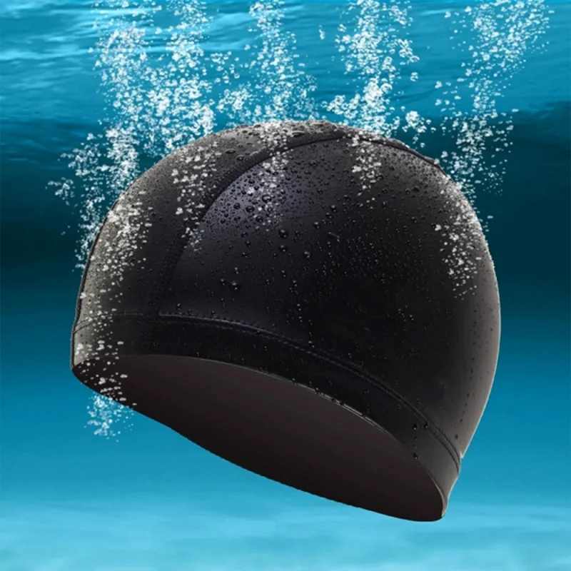 PUIU Waterproof Anti Slip Professional Swimming Cap With Extra Length For Adults And Kids Long Hair Swim Cap Unisex-4