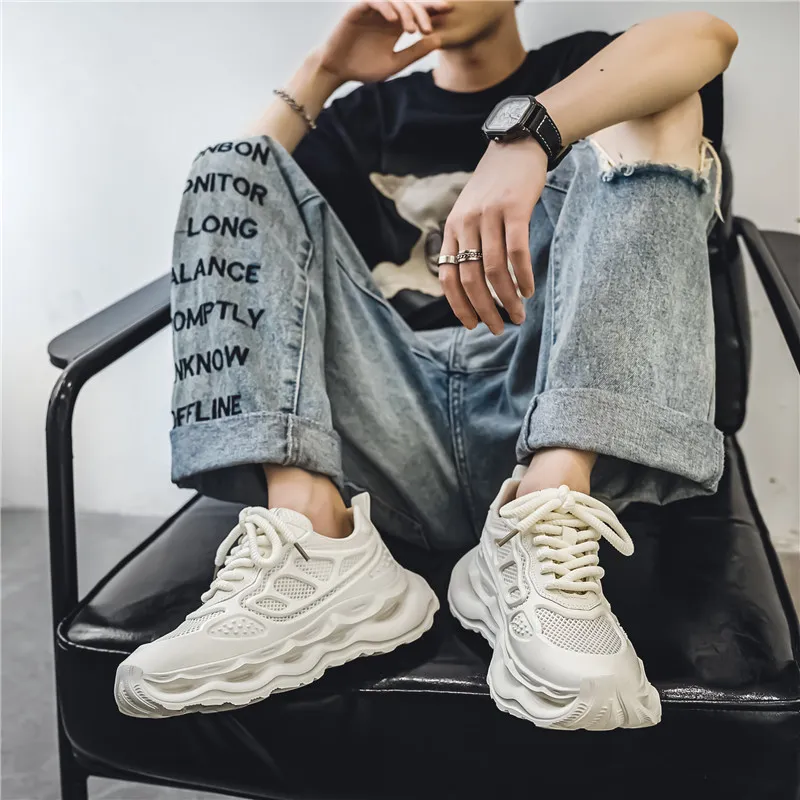 Van Ban Anti-Slip Wear-Resistant Breathable Height Increasing Chunky Sneakers Men's-4