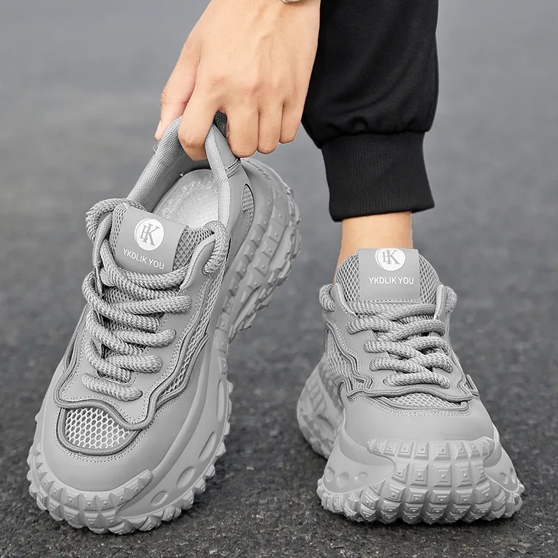 Van Ban Cushioned Slip-Resistant Breathable Height Increasing Low-Top Chunky Sneakers Men's-6