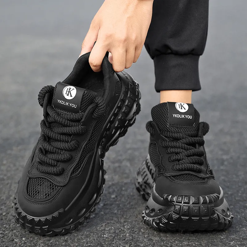 Van Ban Cushioned Slip-Resistant Breathable Height Increasing Low-Top Chunky Sneakers Men's-3