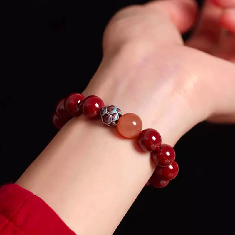 Gifts Cinnabar Jade Bracelets Unisex-2