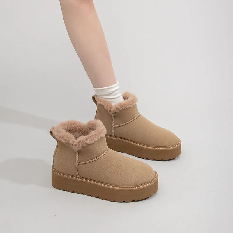BESTFEEL Snow Boots Women's Black/Light Brown-13