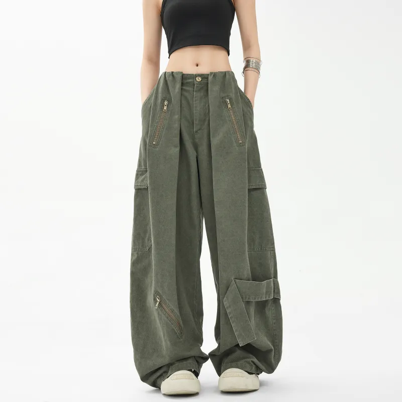E.D.X Cargo Pants Women's Army Green-2