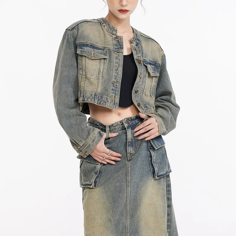 E.D.X Denim Jacket Women's Vintage Blue-3