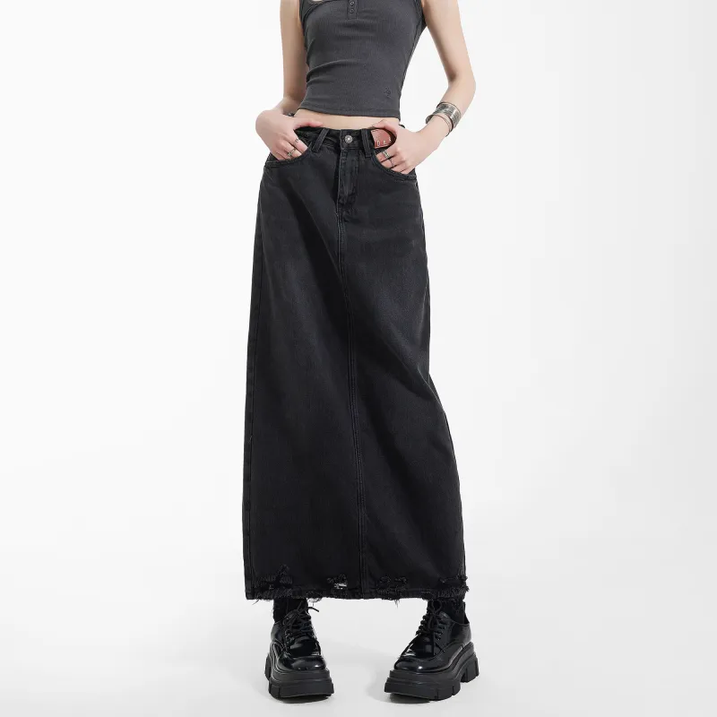 EDX Denim Long Skirts Women's Black-2