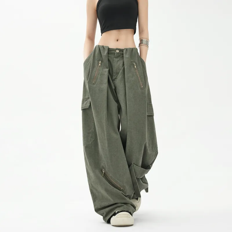 E.D.X Cargo Pants Women's Army Green-3