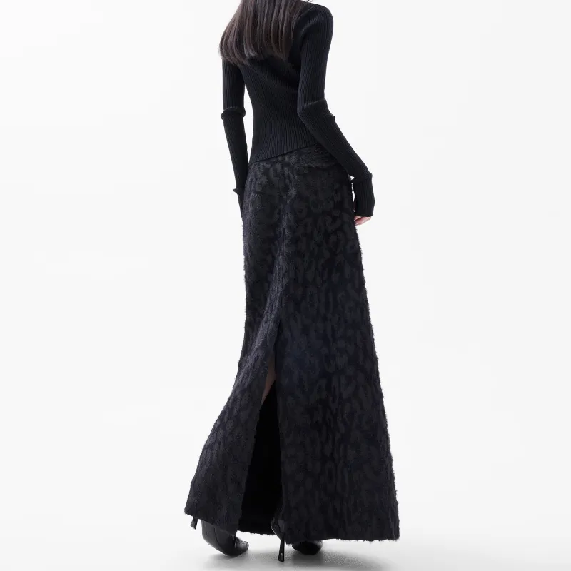 E.D.X Casual Long Skirt Women's Black-5