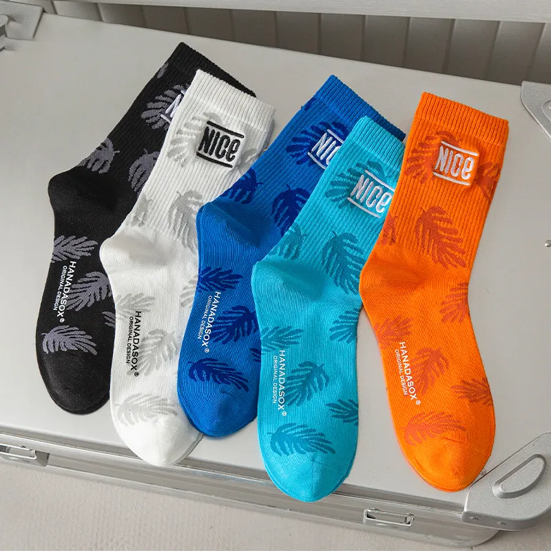 LUOLIAN Mid Calf Socks Unisex 5 Pack-7
