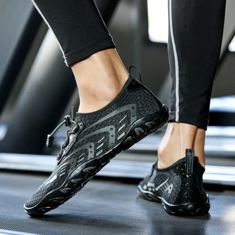 Leyang Anti Slip Wear Resistant Low Top Training Shoes Men's Black-5