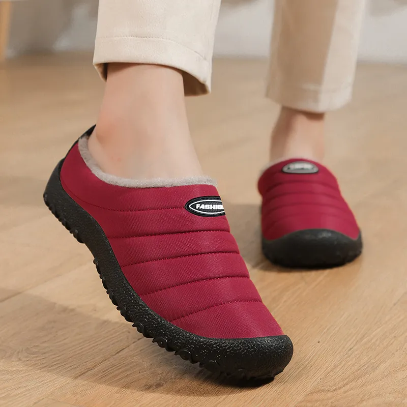 Leyang Wrap toe Slippers Women's Maroon-6