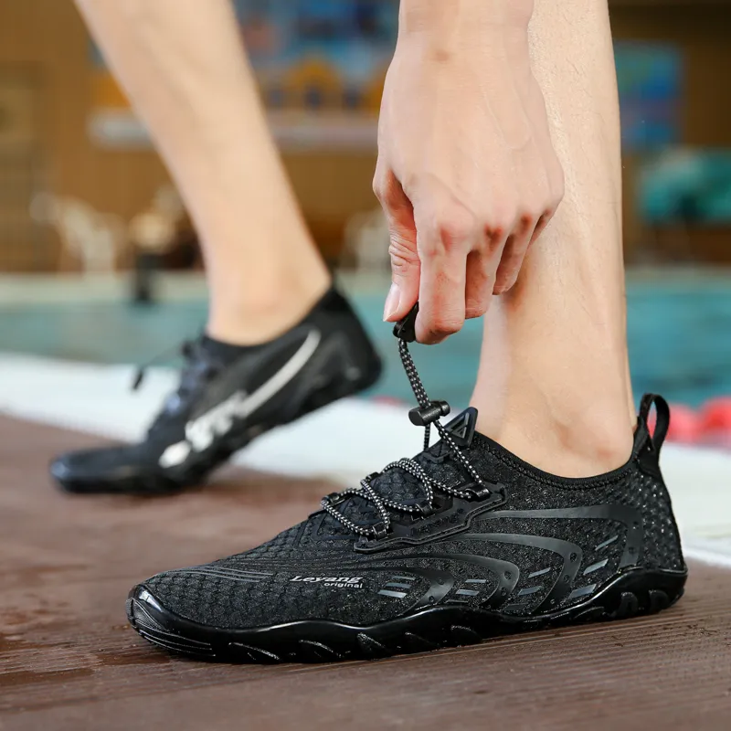 Leyang Anti Slip Wear Resistant Low Top Training Shoes Men's Black-8