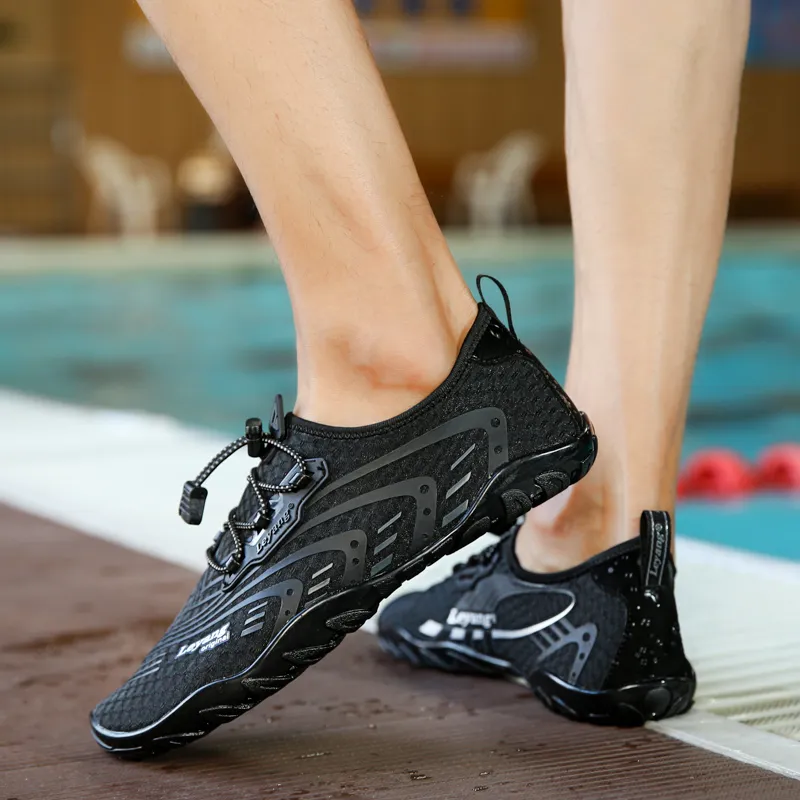 Leyang Anti Slip Wear Resistant Low Top Training Shoes Men's Black-9