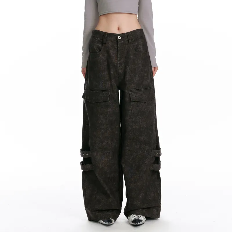 JIKOO Cargo Pants Women's Coffee-2