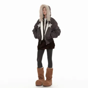 JIKOO Puffer Jacket Women's Chocolate Brown