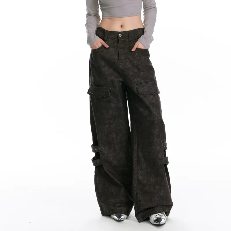 JIKOO Cargo Pants Women's Coffee-3