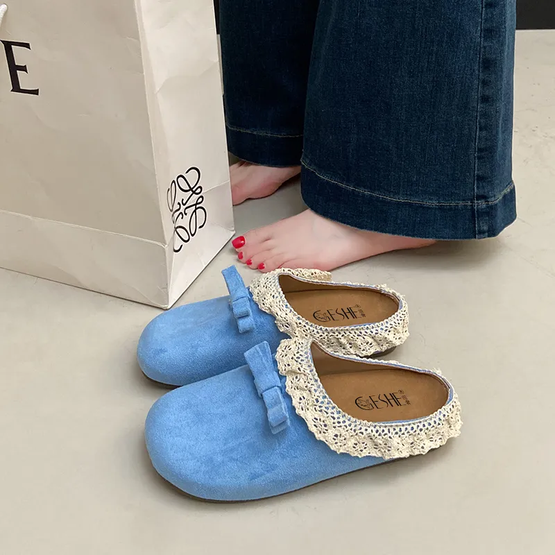 GESHE Rubber Sole Abrasion Resistant Slip Resistant Closed Toe Slippers Women's-15