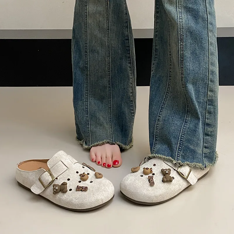 GESHE Abrasion Resistant Slip Resistant Wrap toe Slippers Women's-15